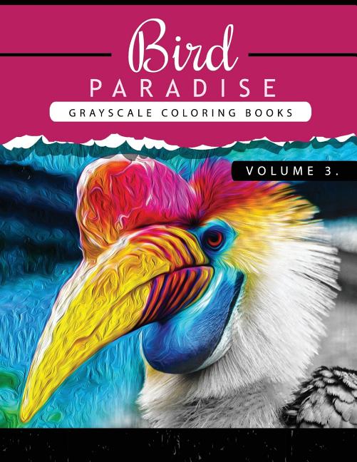 Bird Paradise Volume 3: Bird Grayscale coloring books for adults Relaxation Art Therapy for Busy People (Adult Coloring Books Series, grayscal