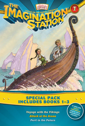Imagination Station Books 3-Pack: Voyage with the Vikings / Attack at the Arena / Peril in the Palace (Imagination Station Books)