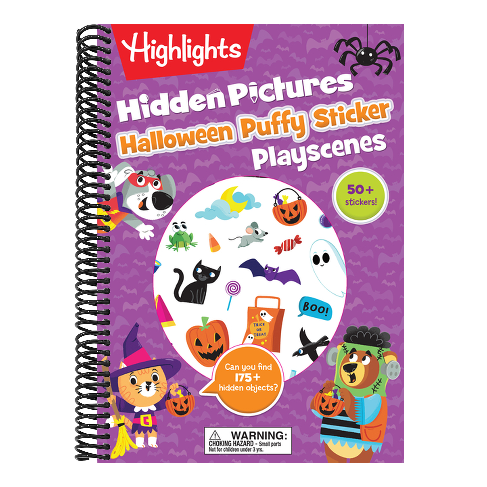 Halloween Hidden Pictures Puffy Sticker Playscenes: Halloween Activity Book for Kids 36 Featuring Over 175 Hidden Objects, 50 Reusable Puffy Stickers