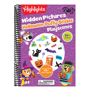 Halloween Hidden Pictures Puffy Sticker Playscenes: Halloween Activity Book for Kids 36 Featuring Over 175 Hidden Objects, 50 Reusable Puffy Stickers