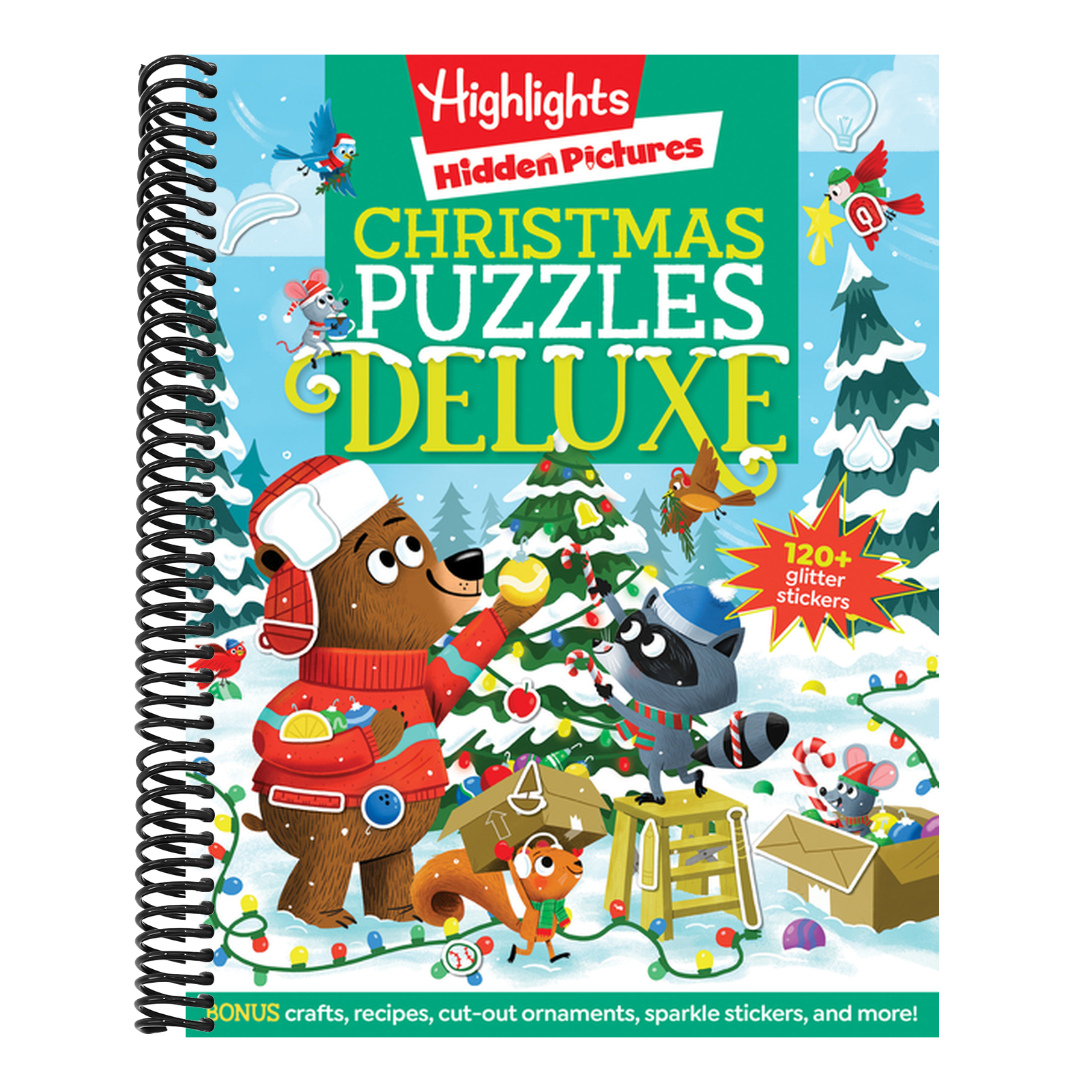 Christmas Puzzles Deluxe: Holiday-Themed Activity Book with Christmas Puzzles and Creative Crafts, Christmas Gift for Kids Ages 4-8