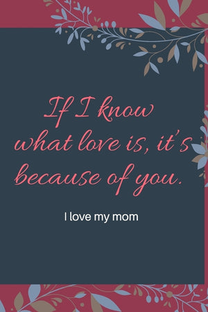 If I know what love is, it's because of you.: i love my mom