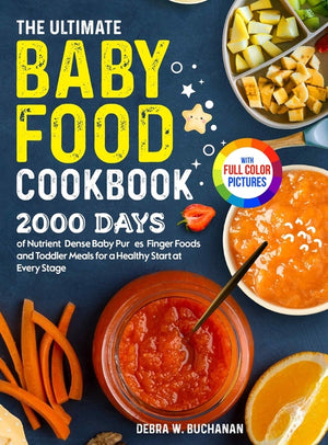 The Ultimate Baby Food Cookbook: 2000 Days of Nutrient-Dense Baby Purées, Finger Foods, and Toddler Meals for a Healthy Start at Every Stage Full Color Ed
