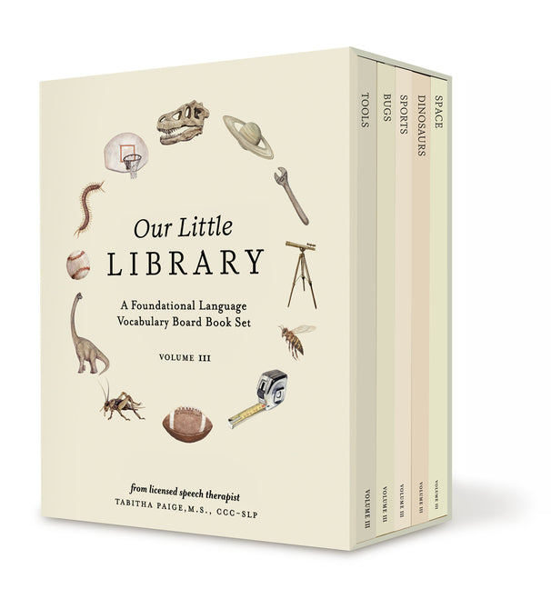 Our Little Library Vol. 3: Dinosaurs, Space, Tools, Bugs, and Sports Board Book Set for Boys & Girls (Tabitha Paige Children's Book)