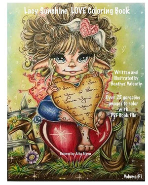 Lacy Sunshine Love Coloring Book: Valentine Love Fairies, Sprites, Dragons, Hearts and More Adult Colorng Book All Ages Volume 51