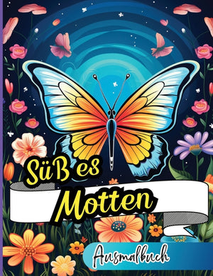 Süßes Motten Ausmalbuch: Perfekt zur Linderung von alltäglichem Stress und Spannungen. Für Erwachsene, Senioren, Teenager und Kinder