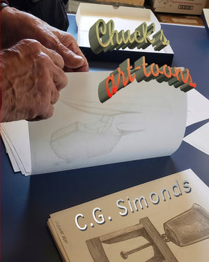Chuck's Art-Toons: 1st Edition/LARGE FORMAT PAPERBACK b&w-40 Years of Puns & Dystopian Humor