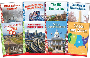 Explore the United States' Historic Routes and Modern Governance: Social Studies Readers 8-Book Set (Social Studies: Informational Text) (1ST ed.)