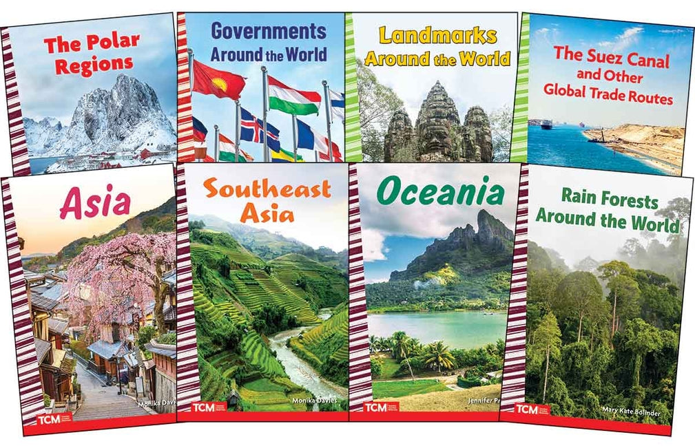Explore the World: Asia, Oceania, Polar Regions, Landmarks, and Governance: Social Studies Readers 8-Book Set (Social Studies: Informational Text) (1ST ed.)