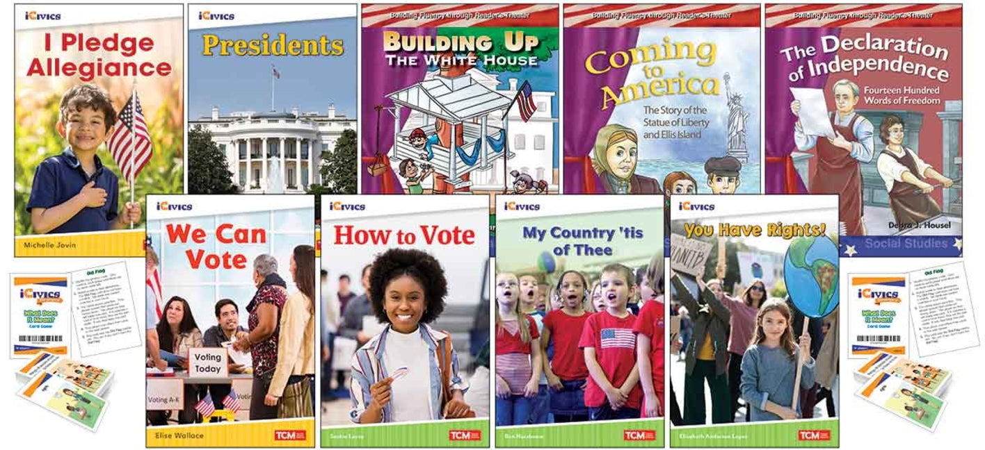 American Democracy, Voting, & Elections 9-Book Set Plus 2-Card Decks for Grades K-1 [With Cards] (Icivics) (1ST ed.)