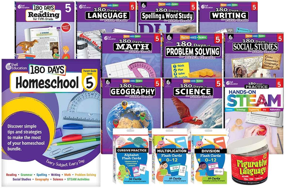 180 Days(tm) Homeschool Grade 5 Set: Every Subject, Every Day (180 Days of Practice) (1ST ed.)