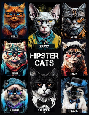 Hipster Cats: Cool cats with glasses and scarves - a hipster adventure