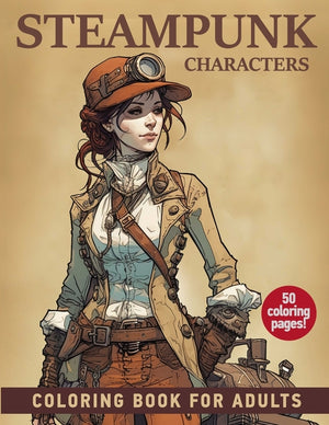 Steampunk Characters: Coloring book for adults
