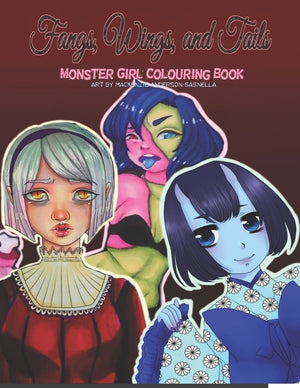 Fangs, Wings, and Tails: Monster Girl Colouring Book
