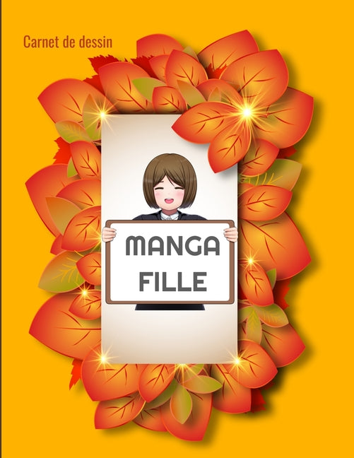 Carnet de dessin: Bloc à dessin: Carnet de dessin Manga fille, grande taille. 8.5x11 inches 110 pages blanches