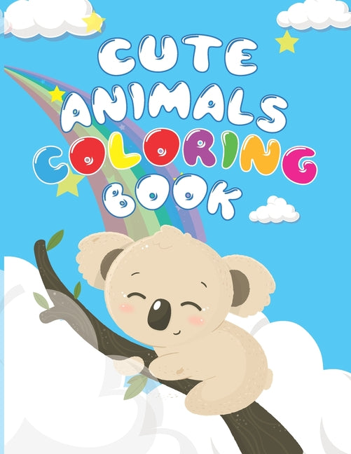 Cute Animals Coloring Book: Adorable Animals Forest Coloring Book for Adults and Kids, Relaxing Coloring Pages for Animal Lovers