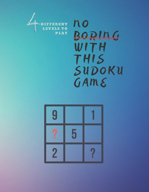 4 Different Levels to Play no Boring With This Sudoku Game: 8.5 x 11 inches 120 Pages sudoku puzzle book Glossy