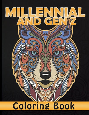 Millennial and Gen Z Coloring Book.: Coloring Book with Animal Mandalas
