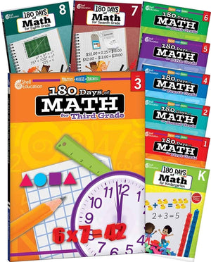180 Days(tm) Math for Grades K-8: 9-Book Set: Practice, Assess, Diagnose (180 Days of Practice) (1ST ed.)