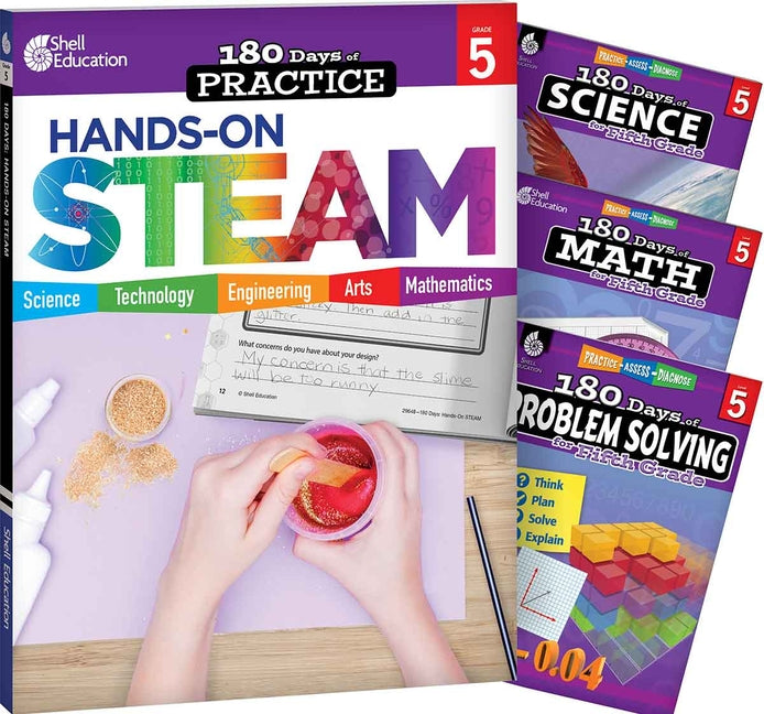 180 Days(tm) Steam, Science, Math, & Problem Solving Grade 5: 4-Book Set: Practice, Assess, Diagnose (1ST ed.)