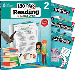 180 Days(tm) Reading 2nd Ed, Writing, Spelling, & Language Grade 2: 4-Book Set: Practice, Assess, Diagnose (180 Days of Practice) (1ST ed.)