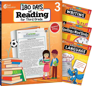 180 Days(tm) Reading 2nd Ed, Writing, Spelling, & Language Grade 3: 4-Book Set: Practice, Assess, Diagnose (180 Days of Practice) (1ST ed.)