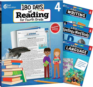 180 Days(tm) Reading 2nd Ed, Writing, Spelling, & Language Grade 4: 4-Book Set: Practice, Assess, Diagnose (180 Days of Practice) (1ST ed.)