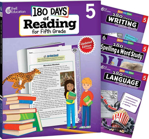 180 Days(tm) Reading 2nd Ed, Writing, Spelling, & Language Grade 5: 4-Book Set: Practice, Assess, Diagnose (180 Days of Practice) (1ST ed.)