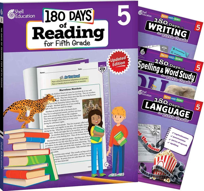 180 Days(tm) Reading 2nd Ed, Writing, Spelling, & Language Grade 5: 4-Book Set: Practice, Assess, Diagnose (180 Days of Practice) (1ST ed.)