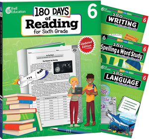 180 Days(tm) Reading 2nd Ed, Writing, Spelling, & Language Grade 6: 4-Book Set: Practice, Assess, Diagnose (1ST ed.)