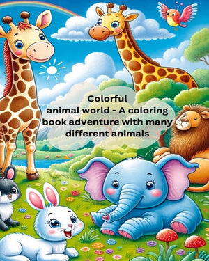 Colorful animal world - A coloring book adventure with many different animals: 80 cute animal designs to color in