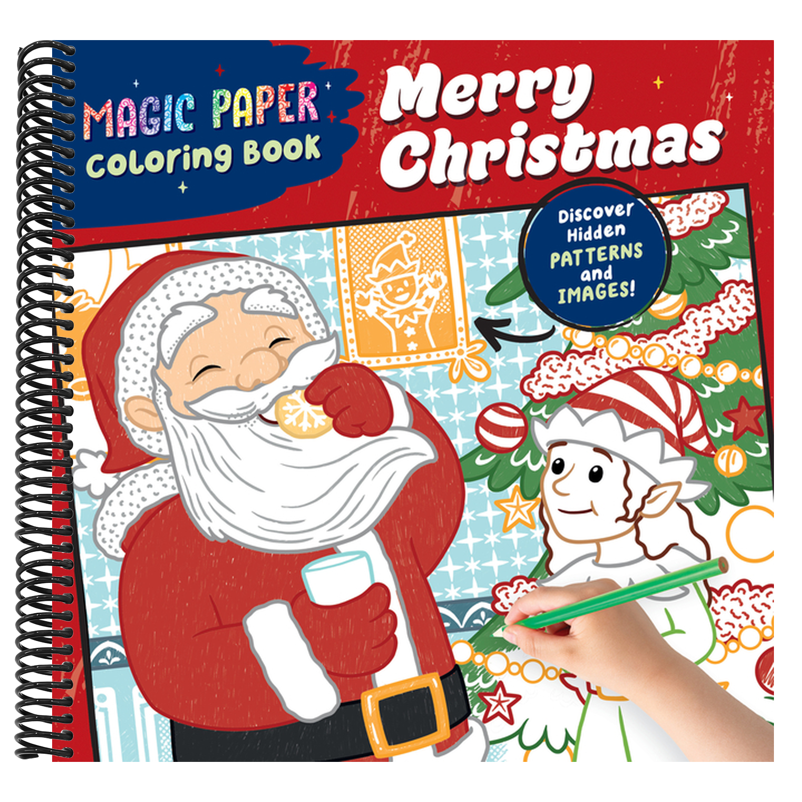 Magic Paper Coloring Book: Merry Christmas!: Discover Hidden Patterns and Images!