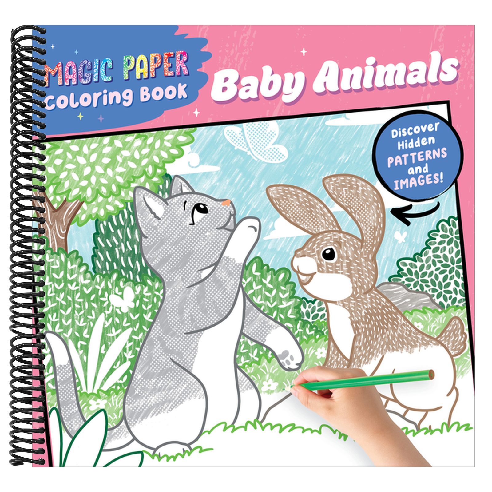 Magic Paper Coloring Book: Baby Animals: Discover Hidden Patterns and Images!