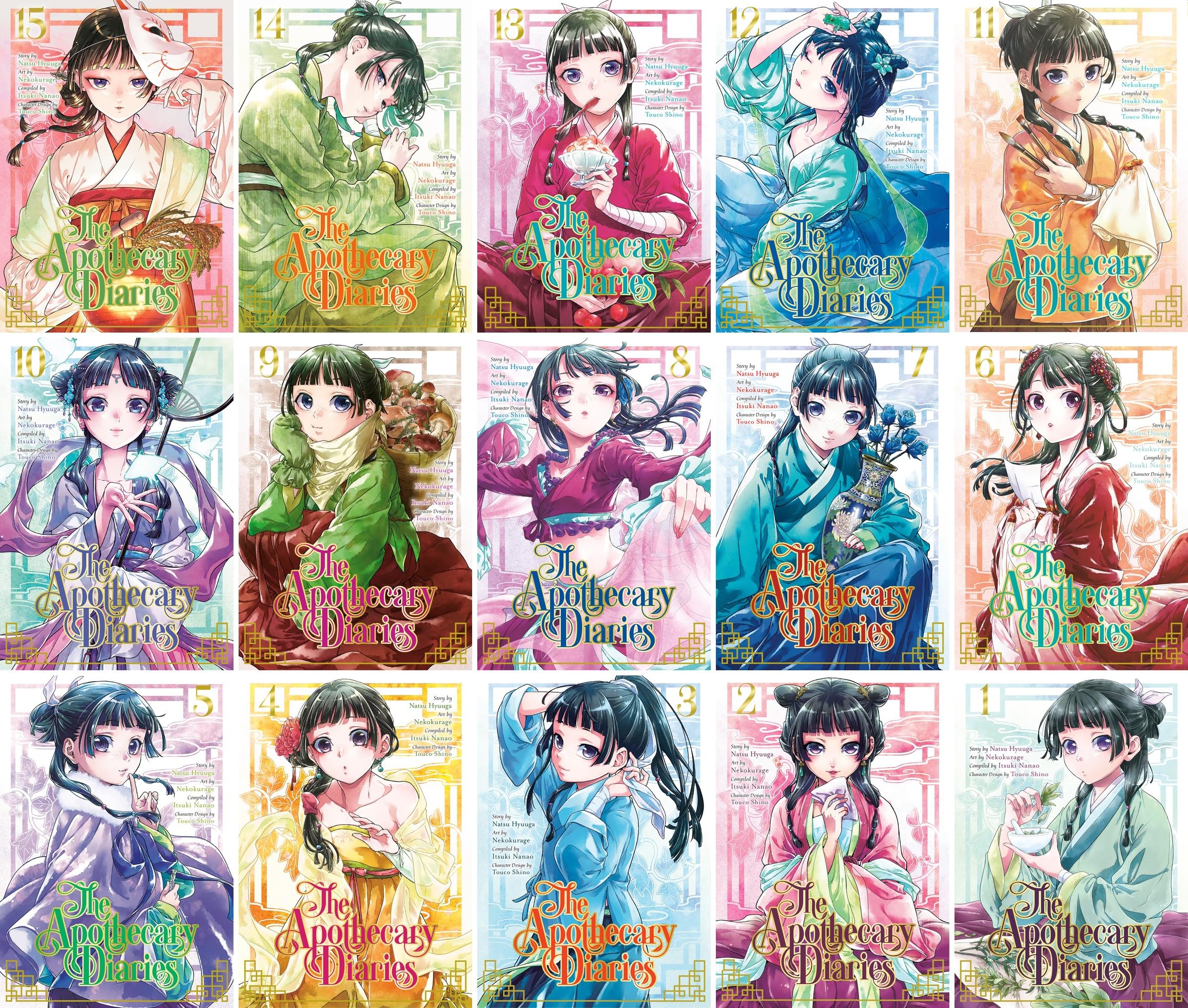 The Apothecary Diaries by Natsu Hyuuga Vol. 1-15 Complete Manga Collection Set by Natsu Hyuuga, Nekokurage & Itsuki Nanao